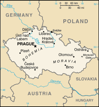 Click for larger map of Czech