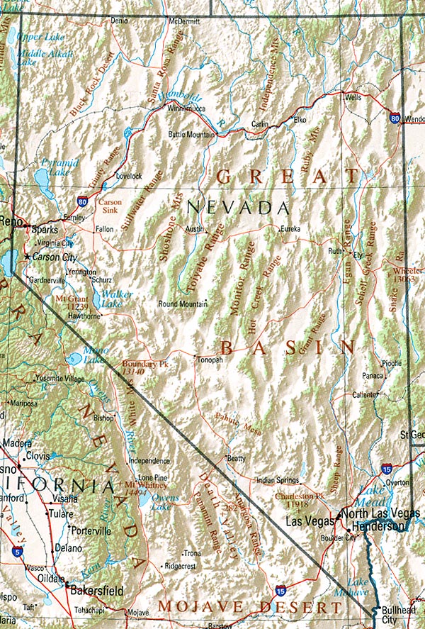 map of nevada with cities. (7 more maps)