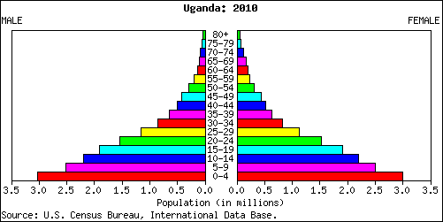 Uganda Population Pyramid for 2020